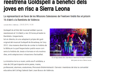 Los medios se hacen eco del Concierto Solidario Godspell