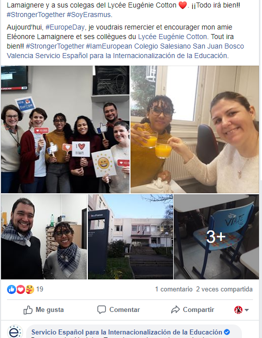 Una profesora del equipo Erasmus+ del colegio gana un concurso del Día de Europa