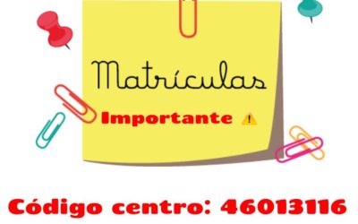 ¡INFORMACIÓN IMPORTANTE MATRÍCULA! ⚠